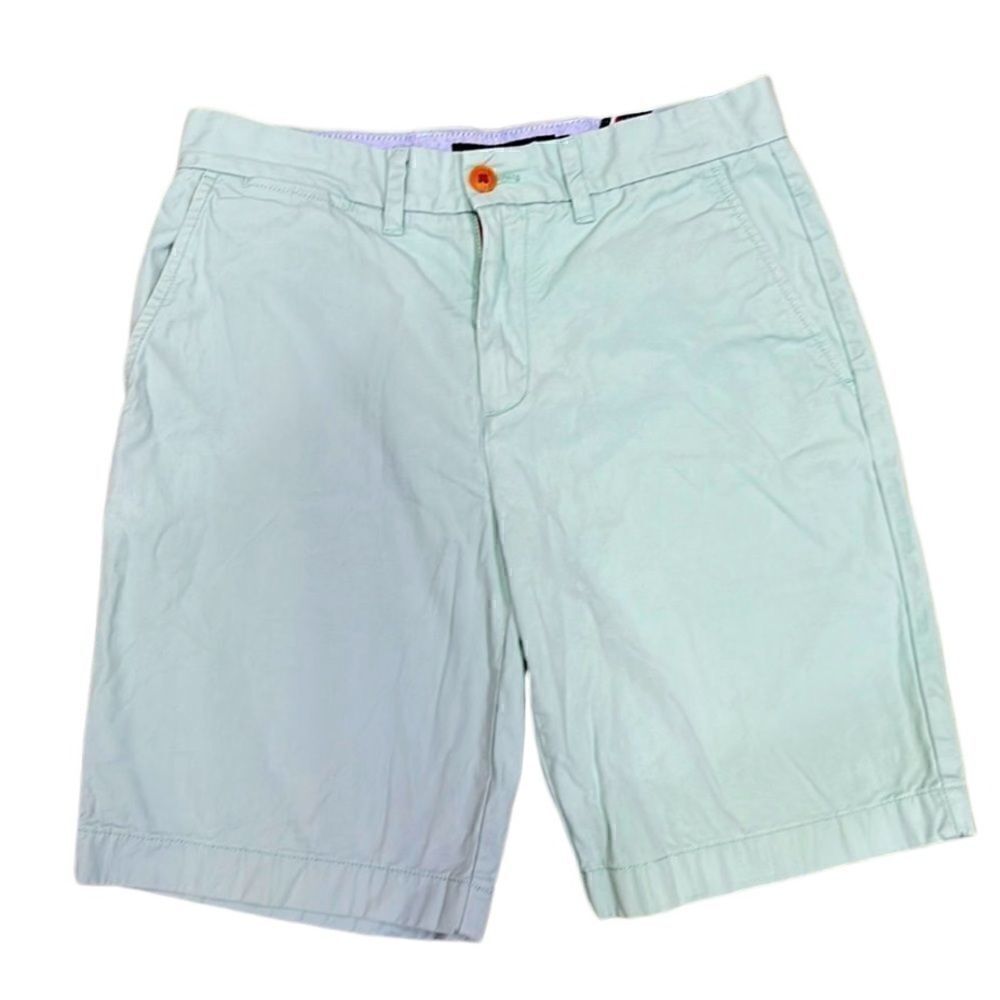 Tommy Hilfiger Men’s 30 Aqua Green Flat Front Classic Fit Chino Shorts 9” Inseam